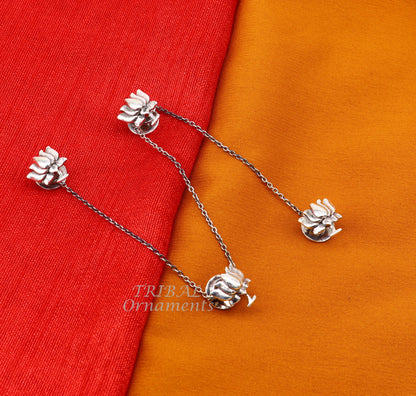 925 Sterling silver handmade amazing Indian national flower lotus design buttons for men's kurta, best gifting accessories btn10 - TRIBAL ORNAMENTS