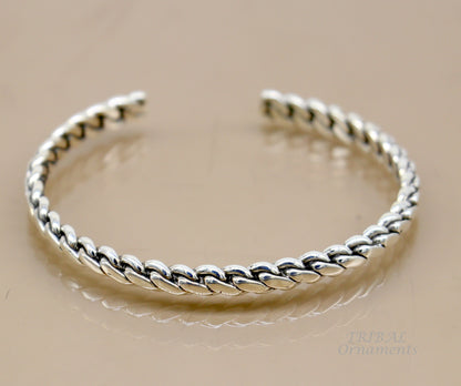 925 sterling silver handmade amazing stylish adjustable cuff kada bracelet, wrist jewelry for boy's and girl's, best gifting cuff112 - TRIBAL ORNAMENTS