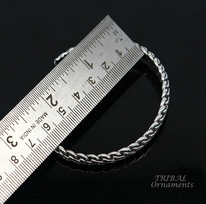 925 sterling silver handmade amazing stylish adjustable cuff kada bracelet, wrist jewelry for boy's and girl's, best gifting cuff112 - TRIBAL ORNAMENTS