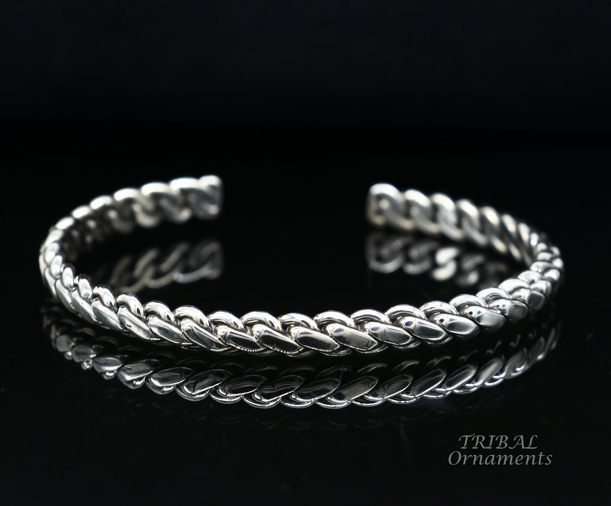 925 sterling silver handmade amazing stylish adjustable cuff kada bracelet, wrist jewelry for boy's and girl's, best gifting cuff112 - TRIBAL ORNAMENTS