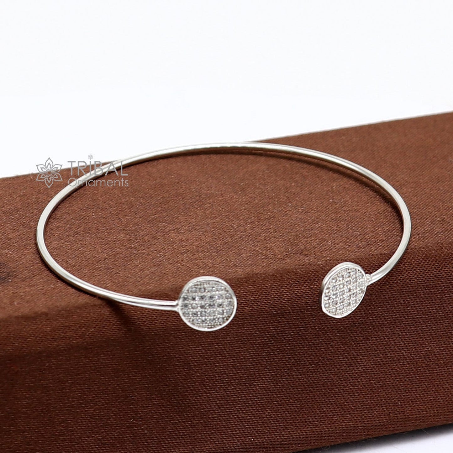 925 sterling silver handmade amazing stylish girl's cuff kada bracelet, best delicate unique light weight gifting bangle for girls cuff169 - TRIBAL ORNAMENTS