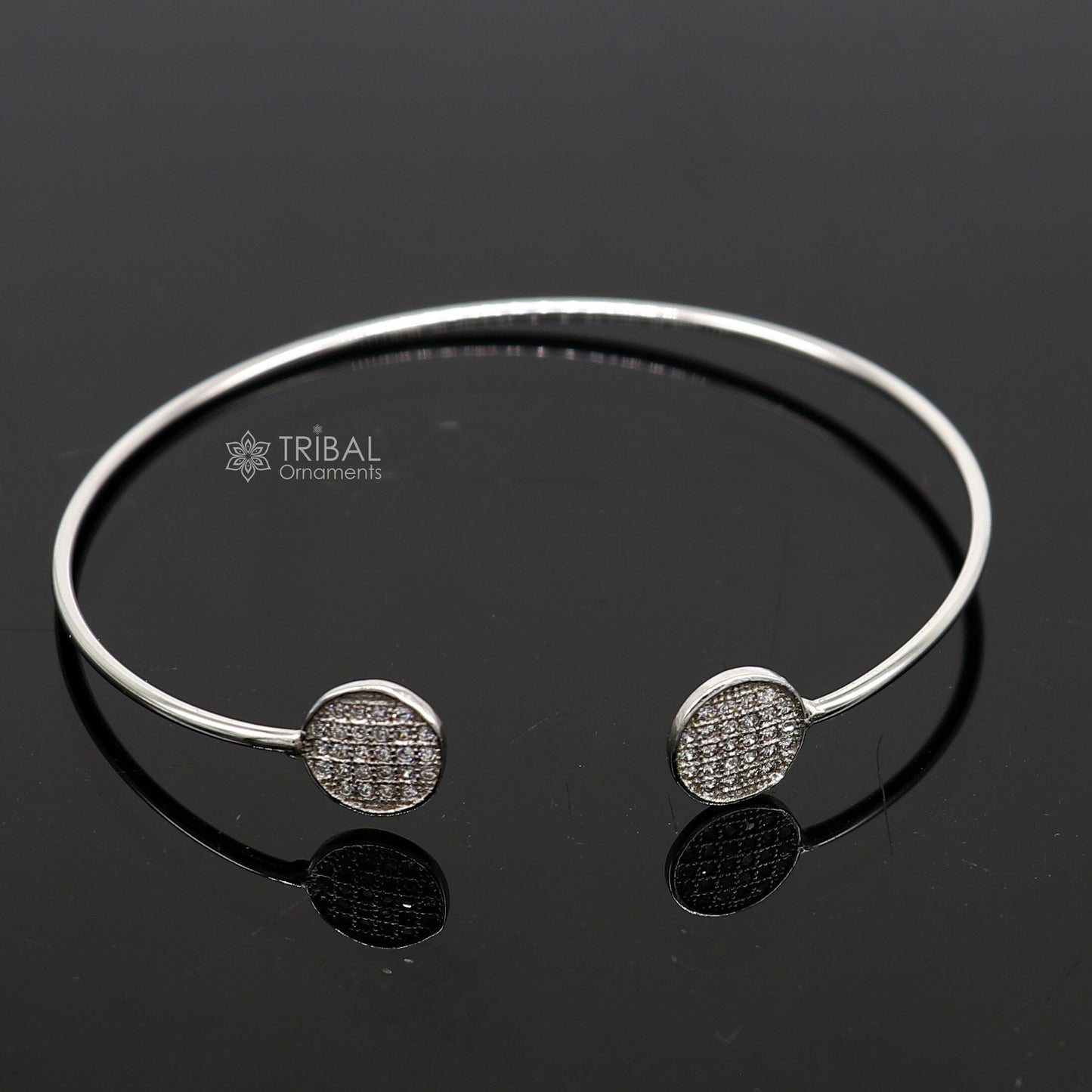 925 sterling silver handmade amazing stylish girl's cuff kada bracelet, best delicate unique light weight gifting bangle for girls cuff169 - TRIBAL ORNAMENTS