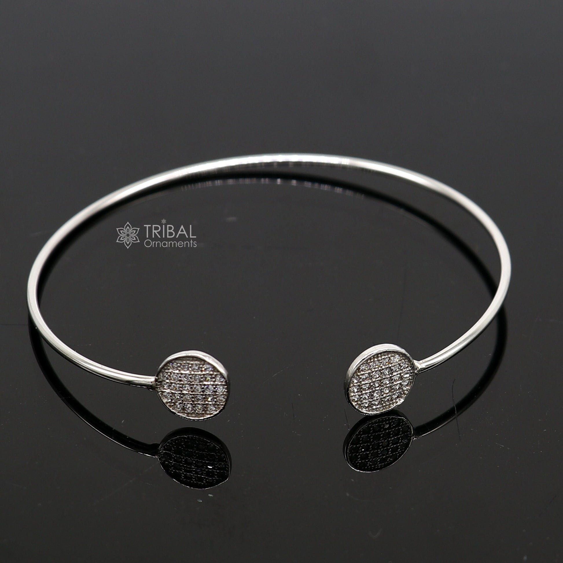 925 sterling silver handmade amazing stylish girl's cuff kada bracelet, best delicate unique light weight gifting bangle for girls cuff169 - TRIBAL ORNAMENTS