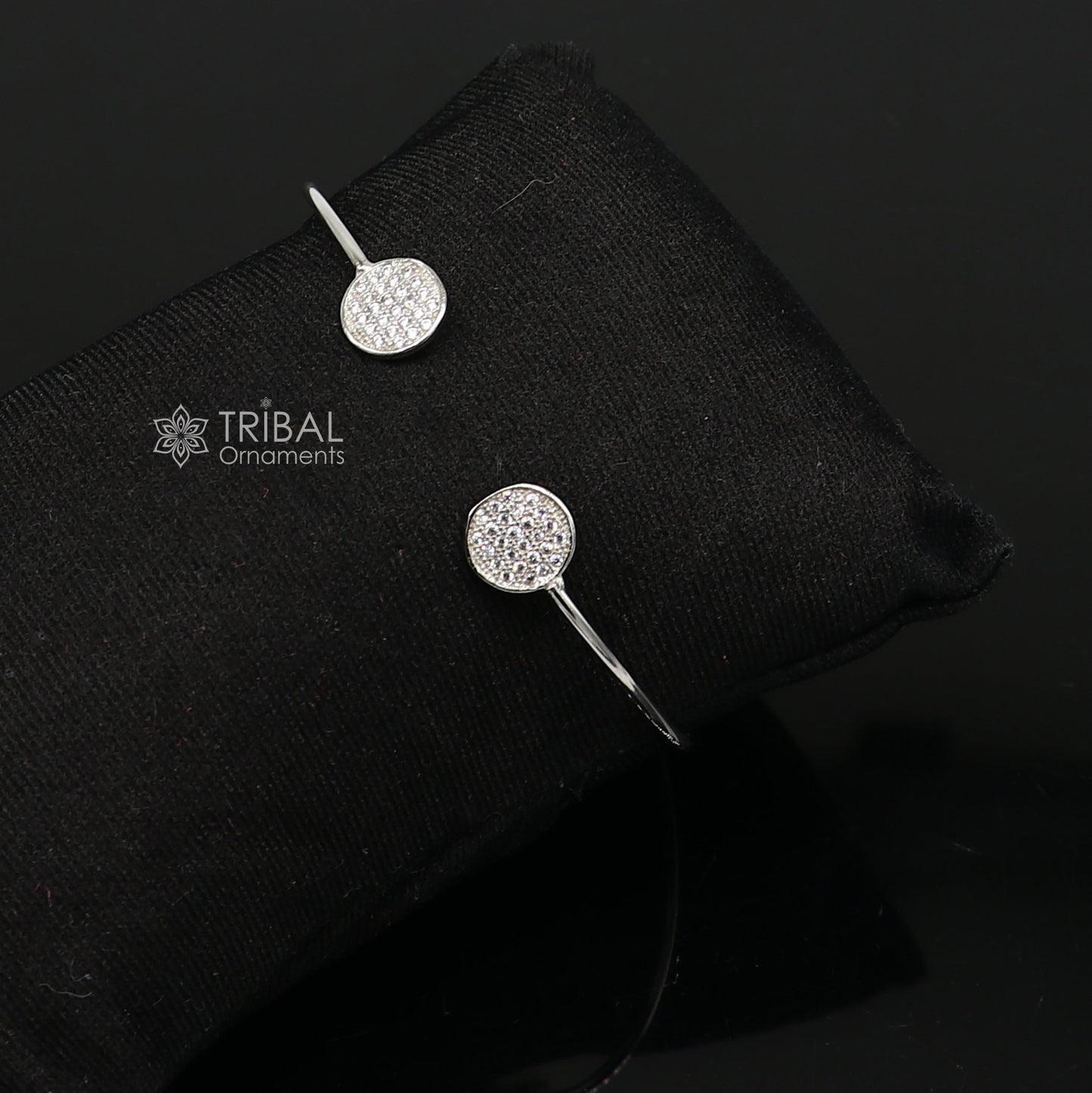 925 sterling silver handmade amazing stylish girl's cuff kada bracelet, best delicate unique light weight gifting bangle for girls cuff169 - TRIBAL ORNAMENTS