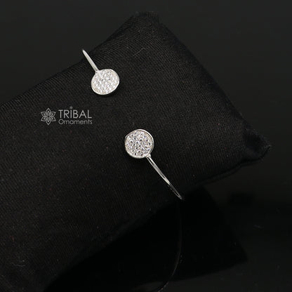 925 sterling silver handmade amazing stylish girl's cuff kada bracelet, best delicate unique light weight gifting bangle for girls cuff169 - TRIBAL ORNAMENTS