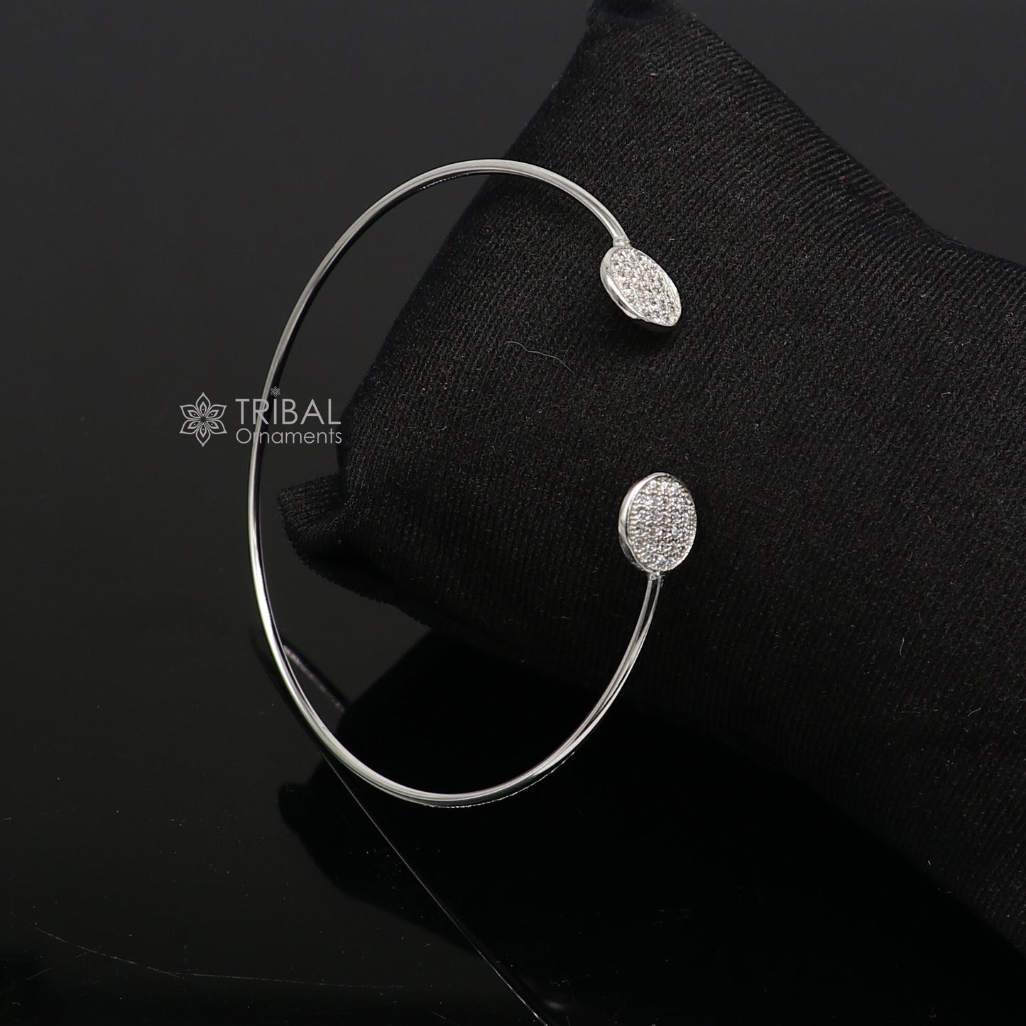 925 sterling silver handmade amazing stylish girl's cuff kada bracelet, best delicate unique light weight gifting bangle for girls cuff169 - TRIBAL ORNAMENTS