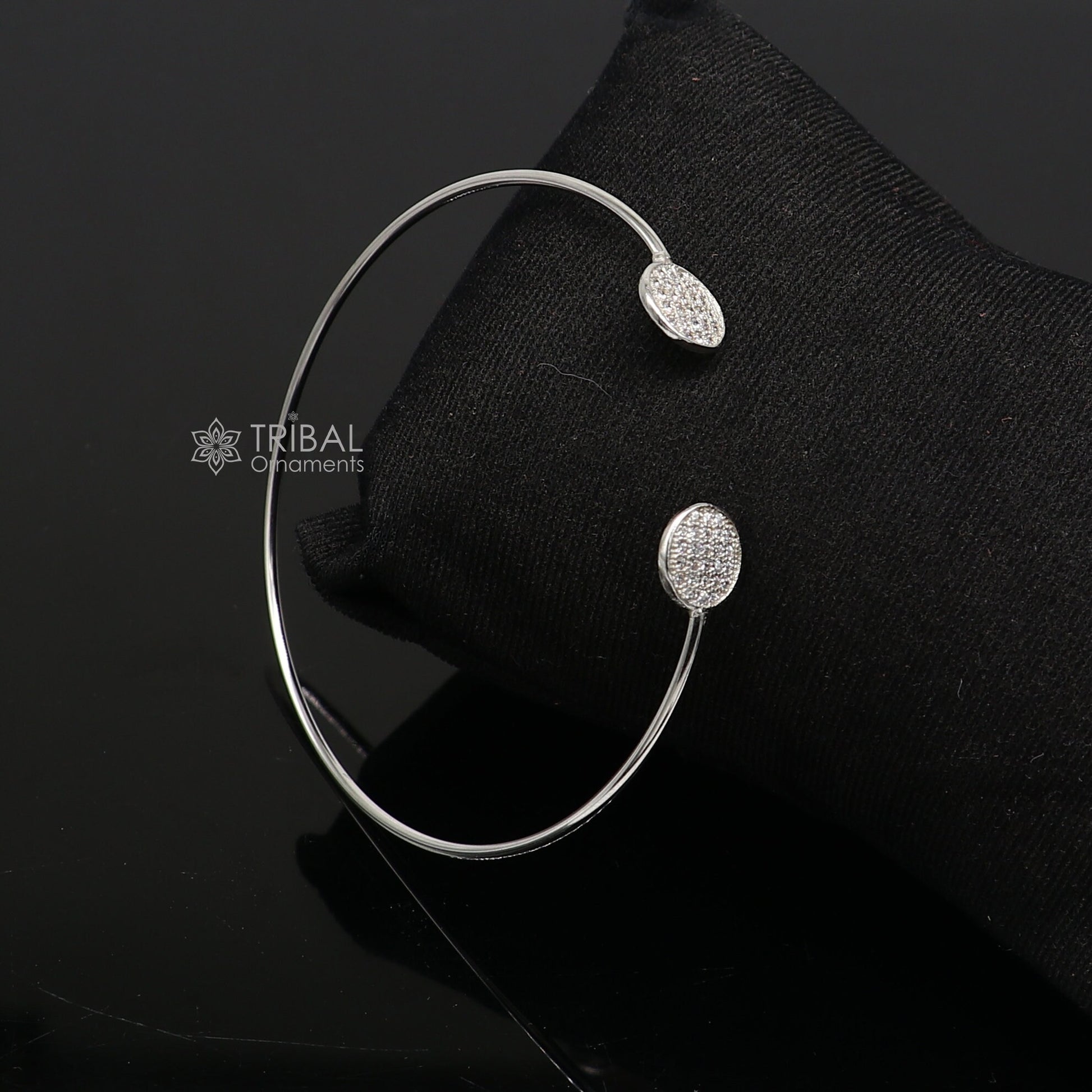 925 sterling silver handmade amazing stylish girl's cuff kada bracelet, best delicate unique light weight gifting bangle for girls cuff169 - TRIBAL ORNAMENTS
