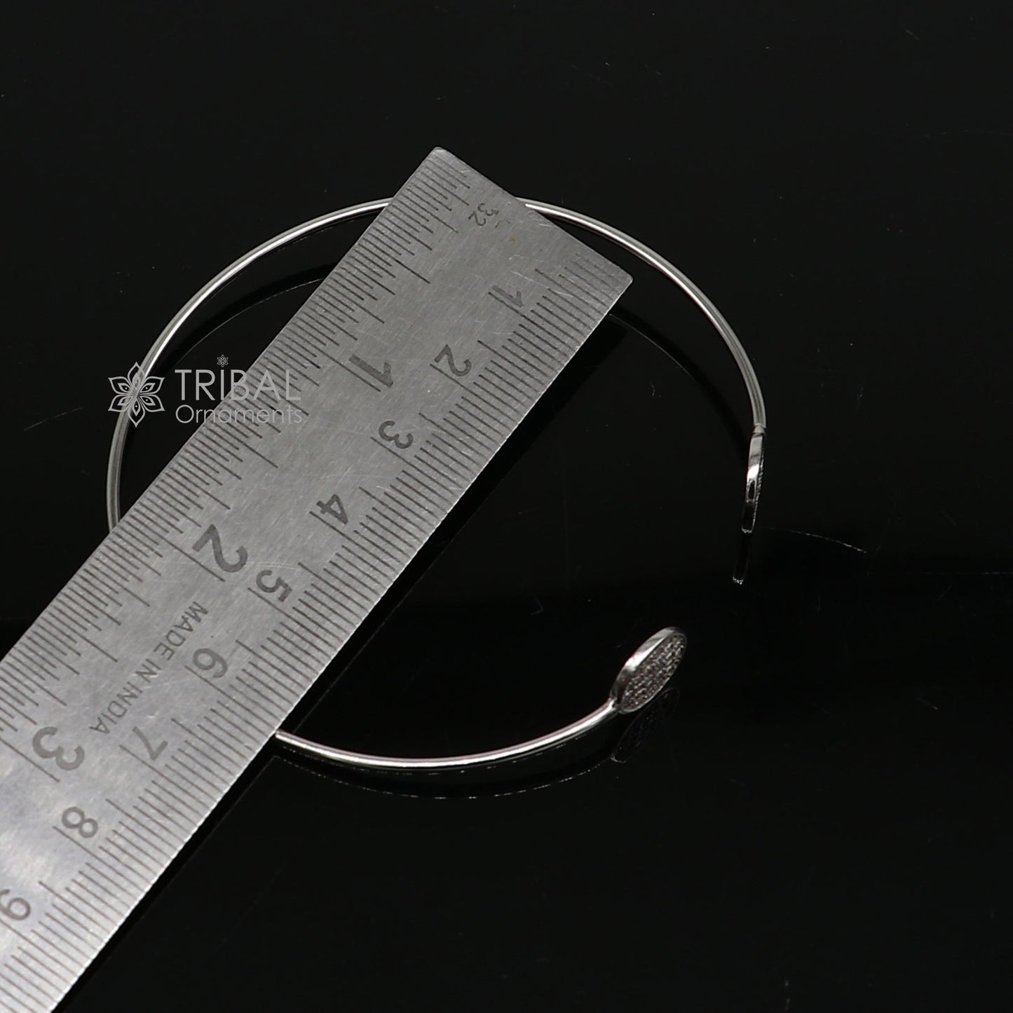 925 sterling silver handmade amazing stylish girl's cuff kada bracelet, best delicate unique light weight gifting bangle for girls cuff169 - TRIBAL ORNAMENTS