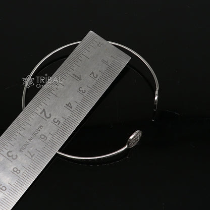 925 sterling silver handmade amazing stylish girl's cuff kada bracelet, best delicate unique light weight gifting bangle for girls cuff169 - TRIBAL ORNAMENTS