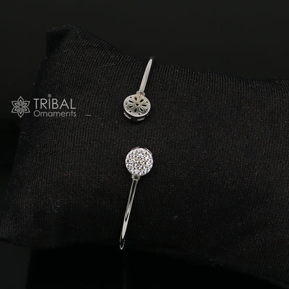 925 sterling silver handmade amazing trendy stylish girl's cuff kada bracelet, best delicate unique light weight gifting for girls cuff171 - TRIBAL ORNAMENTS