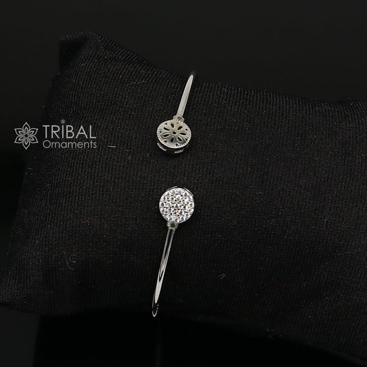 925 sterling silver handmade amazing trendy stylish girl's cuff kada bracelet, best delicate unique light weight gifting for girls cuff171 - TRIBAL ORNAMENTS