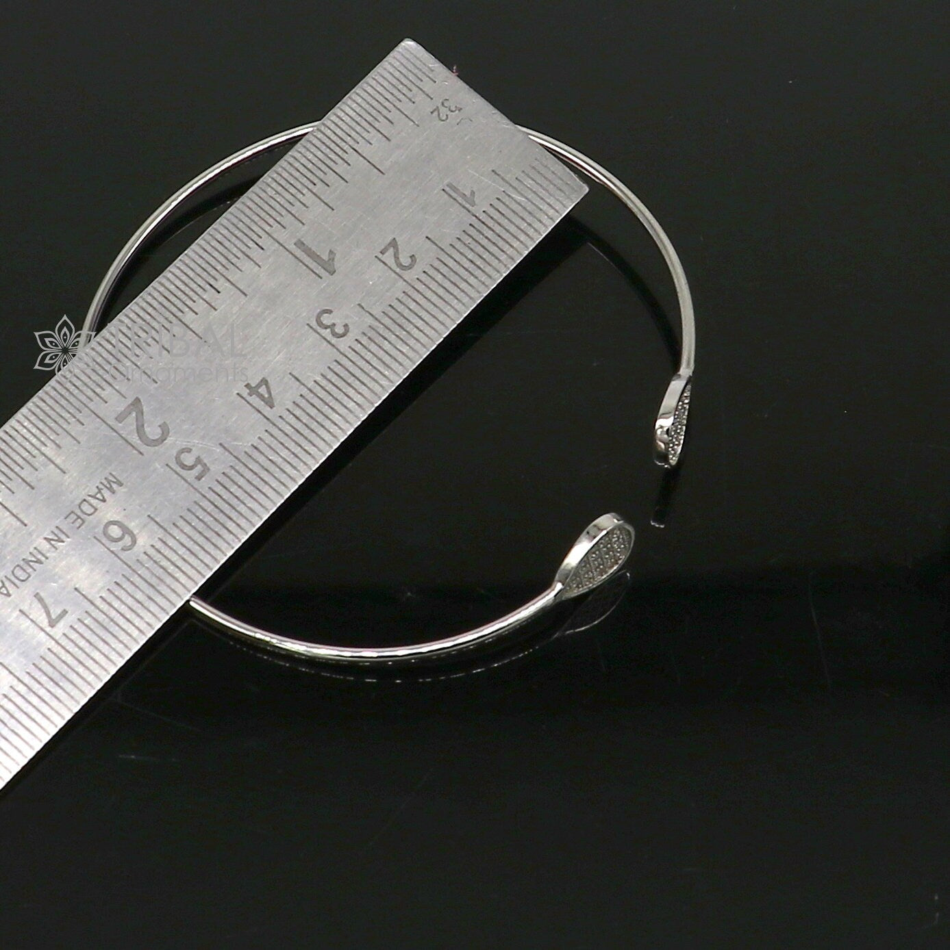 925 sterling silver handmade amazing trendy stylish girl's cuff kada bracelet, best delicate unique light weight gifting for girls cuff172 - TRIBAL ORNAMENTS