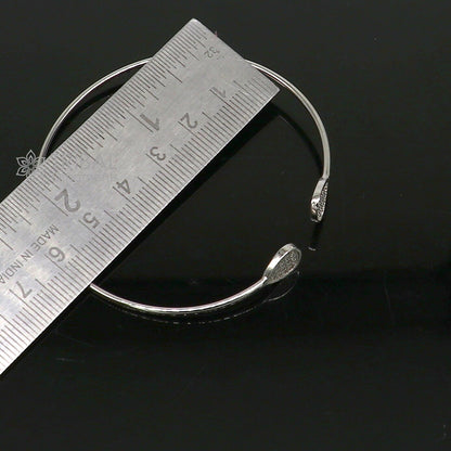 925 sterling silver trendy cuff kada bracelet, lightweight and stylish, perfect for girls' gift, handmade by TRIBAL ORNAMENTS.