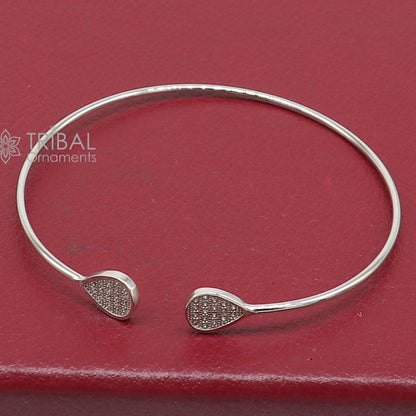 Sterling silver trendy cuff bracelet by Tribal Ornaments, lightweight and stylish, perfect for gifting girls.