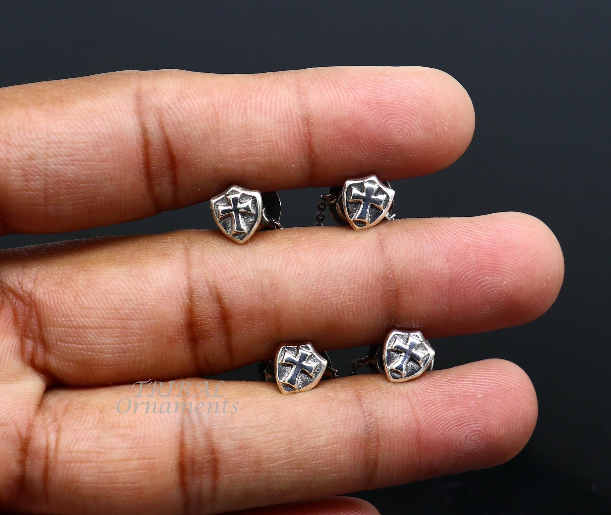 925 Sterling silver handmade amazing unique cross symbol shape ethnic style  design buttons for men's kurta, best gifting accessories btn14 - TRIBAL ORNAMENTS