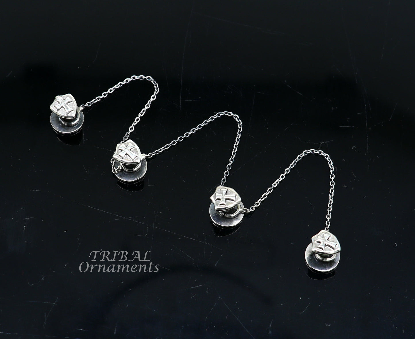 925 Sterling silver handmade amazing unique cross symbol shape ethnic style  design buttons for men's kurta, best gifting accessories btn14 - TRIBAL ORNAMENTS