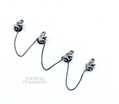 925 Sterling silver handmade amazing unique elephant shape ethnic style  design buttons for men's kurta, best gifting accessories btn15 - TRIBAL ORNAMENTS