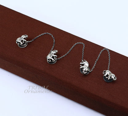 925 Sterling silver handmade amazing unique elephant shape ethnic style  design buttons for men's kurta, best gifting accessories btn15 - TRIBAL ORNAMENTS