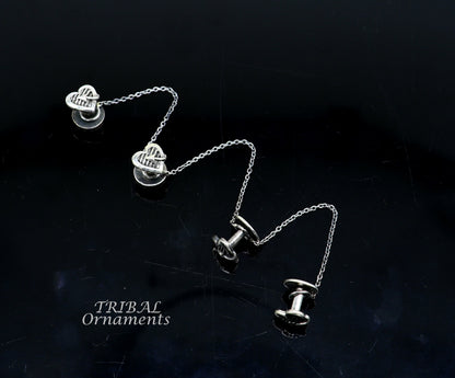 925 Sterling silver handmade amazing unique heart design shape ethnic style  design buttons for men's kurta, best gifting accessories btn17 - TRIBAL ORNAMENTS