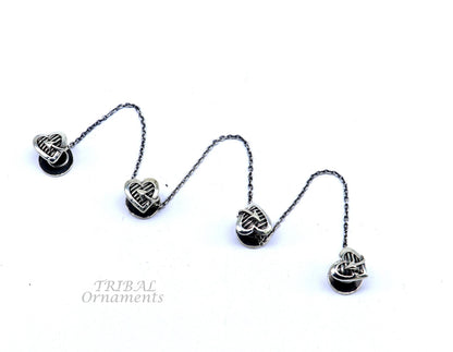 925 Sterling silver handmade amazing unique heart design shape ethnic style  design buttons for men's kurta, best gifting accessories btn17 - TRIBAL ORNAMENTS