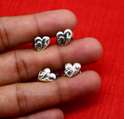 925 Sterling silver handmade amazing unique heart love shape ethnic style  design buttons for men's kurta, best gifting accessories btn13 - TRIBAL ORNAMENTS