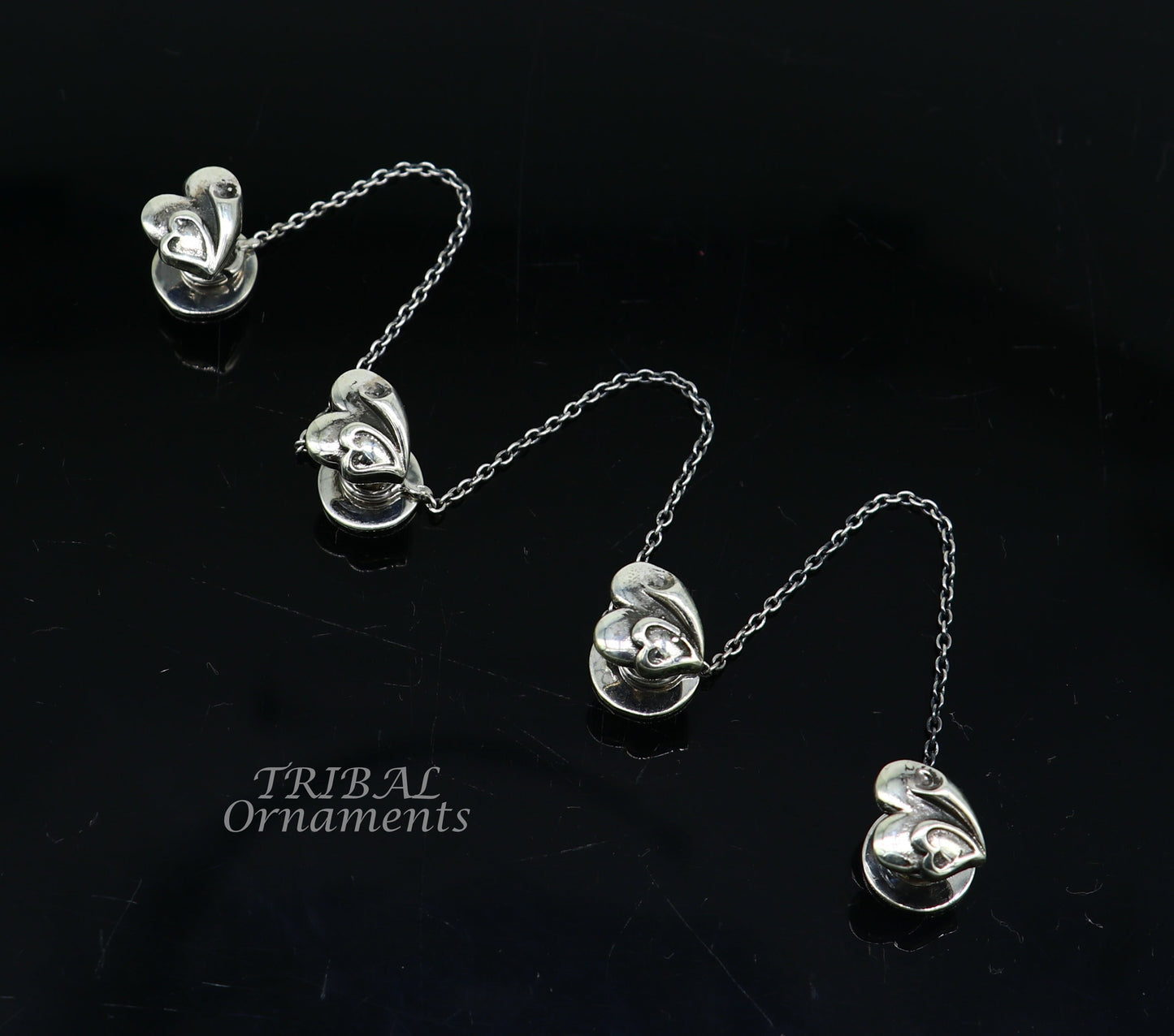 925 Sterling silver handmade amazing unique heart love shape ethnic style  design buttons for men's kurta, best gifting accessories btn13 - TRIBAL ORNAMENTS