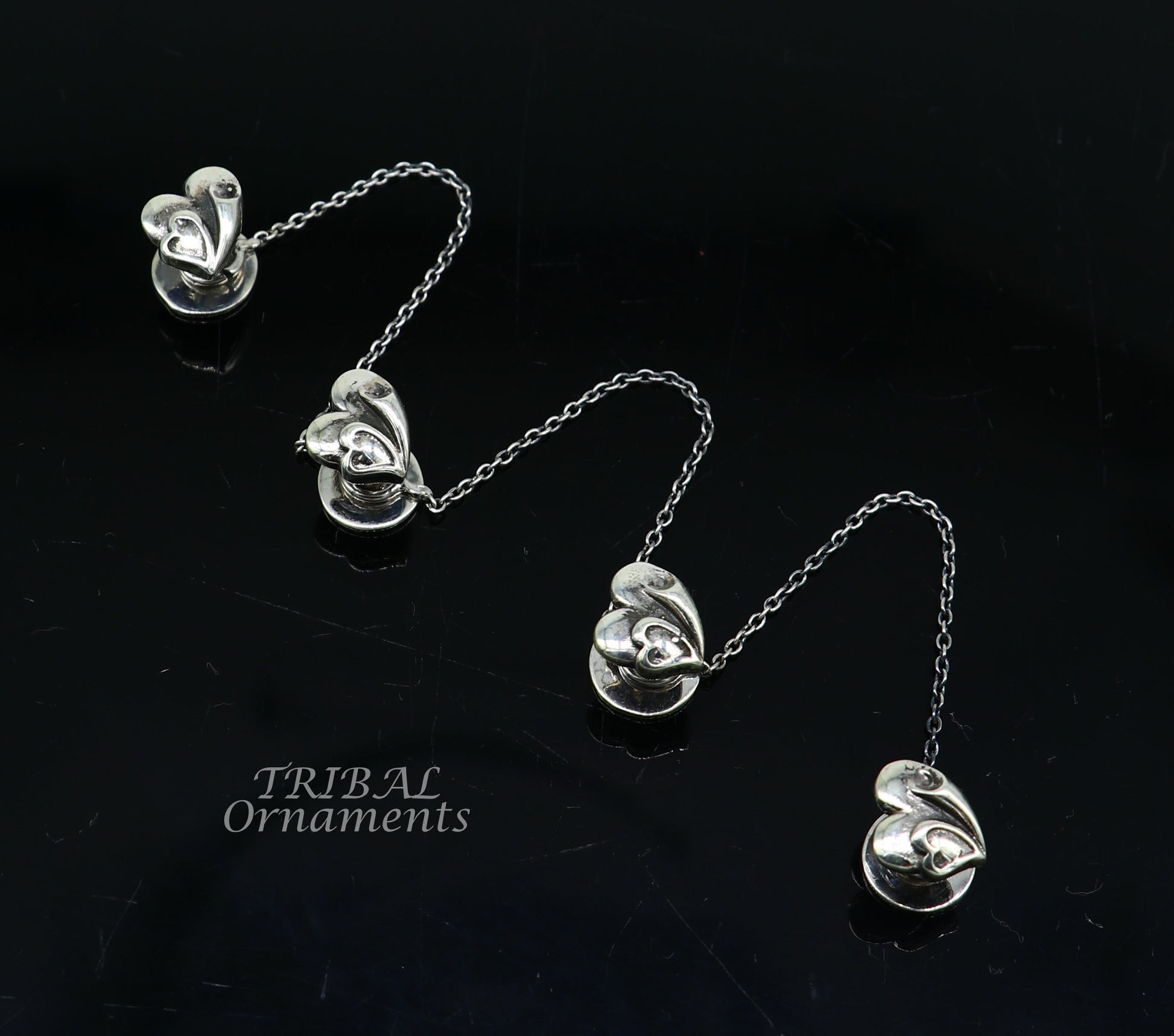 925 Sterling silver handmade amazing unique heart love shape ethnic style  design buttons for men's kurta, best gifting accessories btn13 - TRIBAL ORNAMENTS