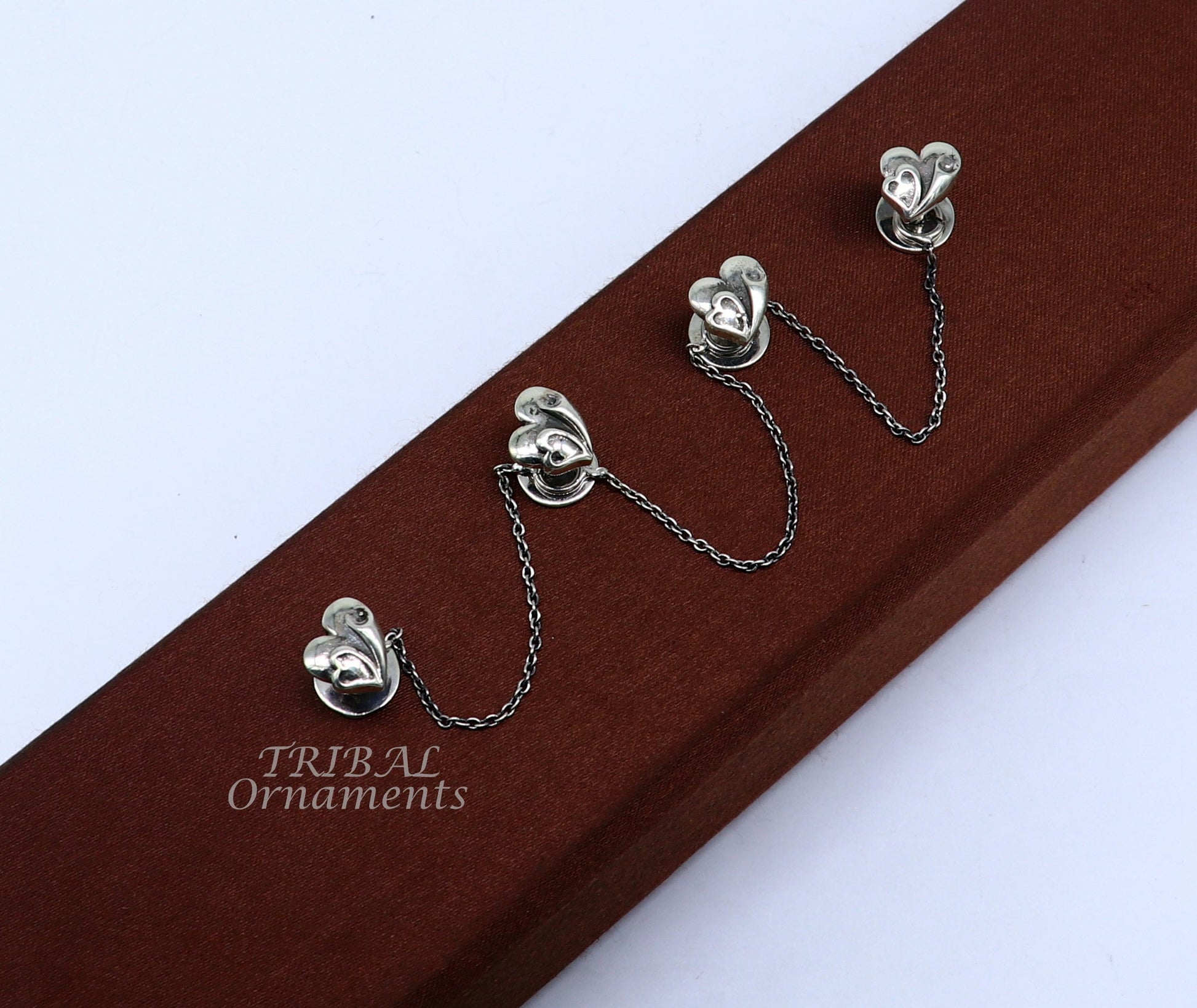 925 Sterling silver handmade amazing unique heart love shape ethnic style  design buttons for men's kurta, best gifting accessories btn13 - TRIBAL ORNAMENTS