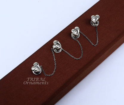 925 Sterling silver handmade amazing unique heart love shape ethnic style  design buttons for men's kurta, best gifting accessories btn13 - TRIBAL ORNAMENTS