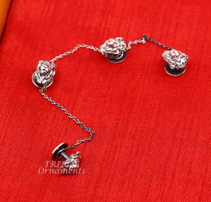 925 Sterling silver handmade amazing unique lion design shape ethnic style  design buttons for men's kurta, best gifting accessories btn19 - TRIBAL ORNAMENTS