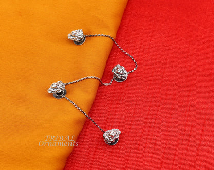 925 Sterling silver handmade amazing unique lion design shape ethnic style  design buttons for men's kurta, best gifting accessories btn19 - TRIBAL ORNAMENTS