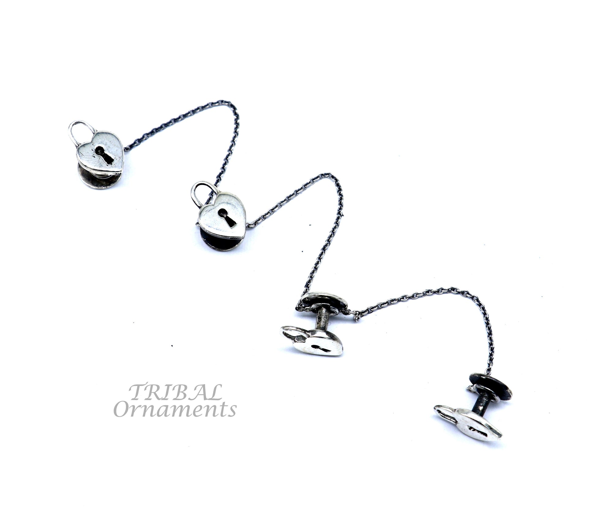 925 Sterling silver handmade amazing unique lock design shape ethnic style  design buttons for men's kurta, best gifting accessories btn16 - TRIBAL ORNAMENTS