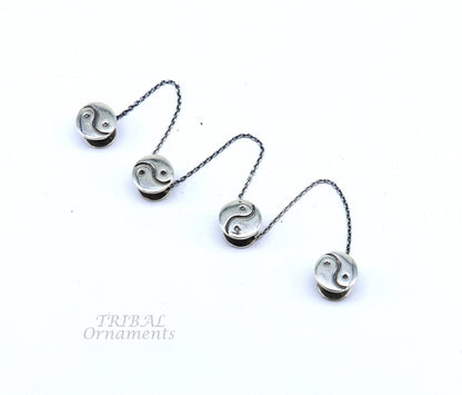 Handmade 925 sterling silver tribal rond design buttons for men's kurta, featuring ethnic style and unique craftsmanship.