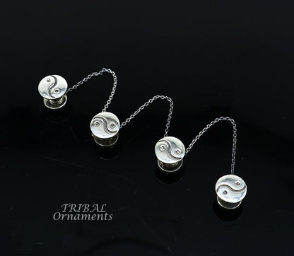 925 Sterling silver handmade rond design ethnic buttons for men's kurta, crafted by TRIBAL ORNAMENTS, featuring unique traditional style.
