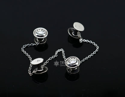 925 Sterling silver handmade amazing unique smiley round shape ethnic style design buttons for men's kurta, best gifting accessories btn32 - TRIBAL ORNAMENTS