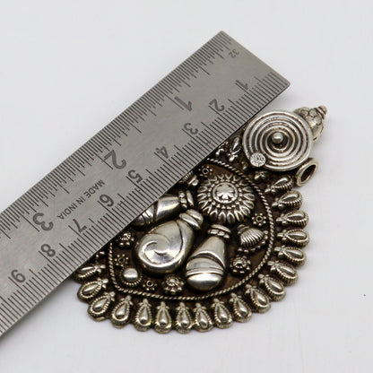 925 sterling silver handmade amazing vintage design pendant, unique handcrafted work pendant tribal Banjara ethnic bellydance jewelry nsp423 - TRIBAL ORNAMENTS