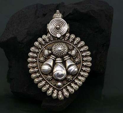 925 sterling silver handmade amazing vintage design pendant, unique handcrafted work pendant tribal Banjara ethnic bellydance jewelry nsp423 - TRIBAL ORNAMENTS