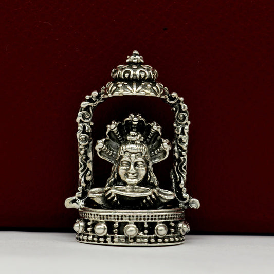 925 Sterling silver handmade antique design Idols Lord Shiva Mahakaal exclusive Statue figurine, puja articles decorative gift art18 - TRIBAL ORNAMENTS