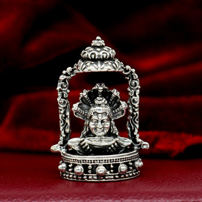 925 Sterling silver handmade antique design Idols Lord Shiva Mahakaal exclusive Statue figurine, puja articles decorative gift art18 - TRIBAL ORNAMENTS