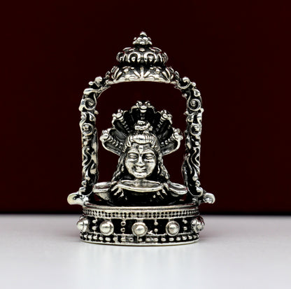 925 Sterling silver handmade antique design Idols Lord Shiva Mahakaal exclusive Statue figurine, puja articles decorative gift art18 - TRIBAL ORNAMENTS