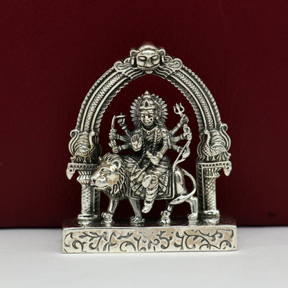 925 Sterling silver handmade antique design indian hindu Godess Bhawani Maa Mataji Decorative statue figurine, puja articles best gift art10 - TRIBAL ORNAMENTS