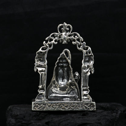 Sterling silver handmade Lord Shiva idol statue, antique look Indian Hindu figurine, decorative puja gift by TRIBAL ORNAMENTS
