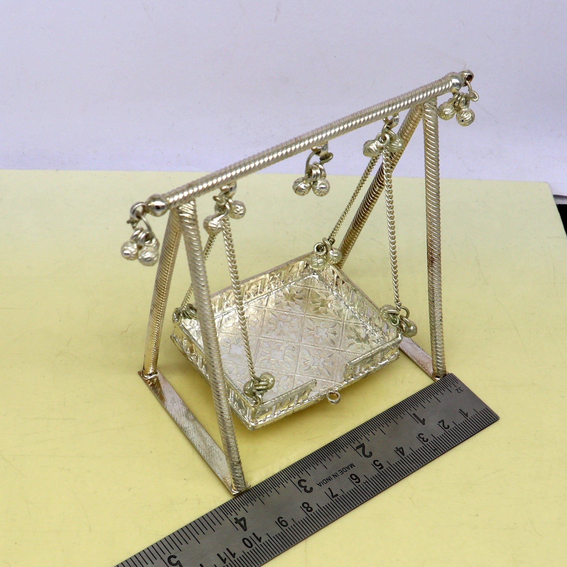 925 sterling silver handmade Bal Gopala jhula, little Krishna swing, child krishan palana, silver jhula, laddu gopal jhula, silver art su84 - TRIBAL ORNAMENTS