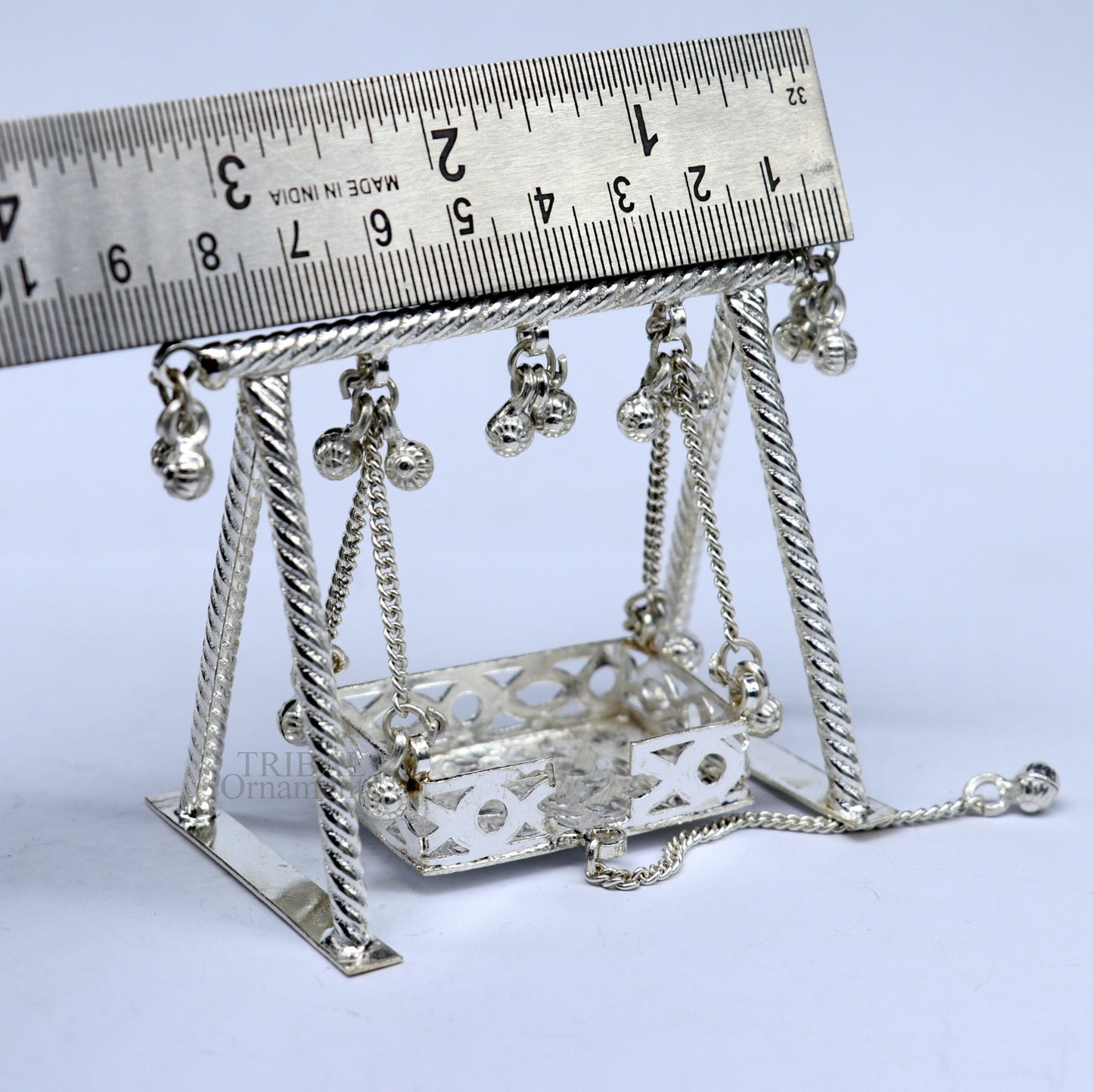 925 Sterling silver handmade Bal Gopala jhula, little Krishna swing, child Krishna palana, silver jhula, laddu gopal jhula, silver art su725 - TRIBAL ORNAMENTS