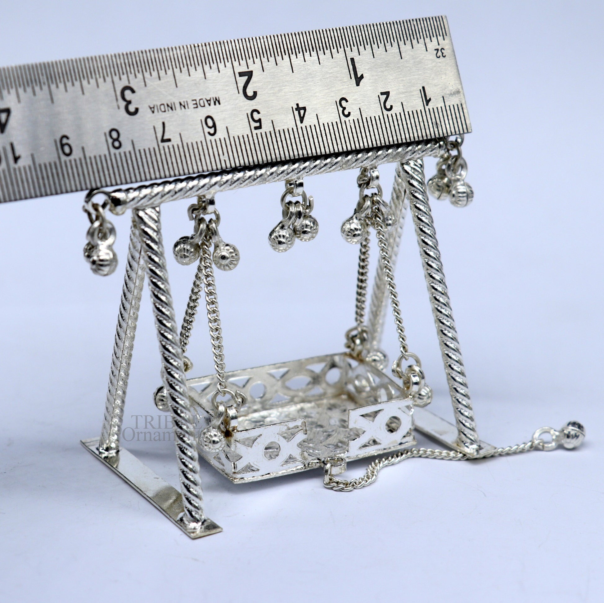 925 Sterling silver handmade Bal Gopala jhula, little Krishna swing, child Krishna palana, silver jhula, laddu gopal jhula, silver art su725 - TRIBAL ORNAMENTS