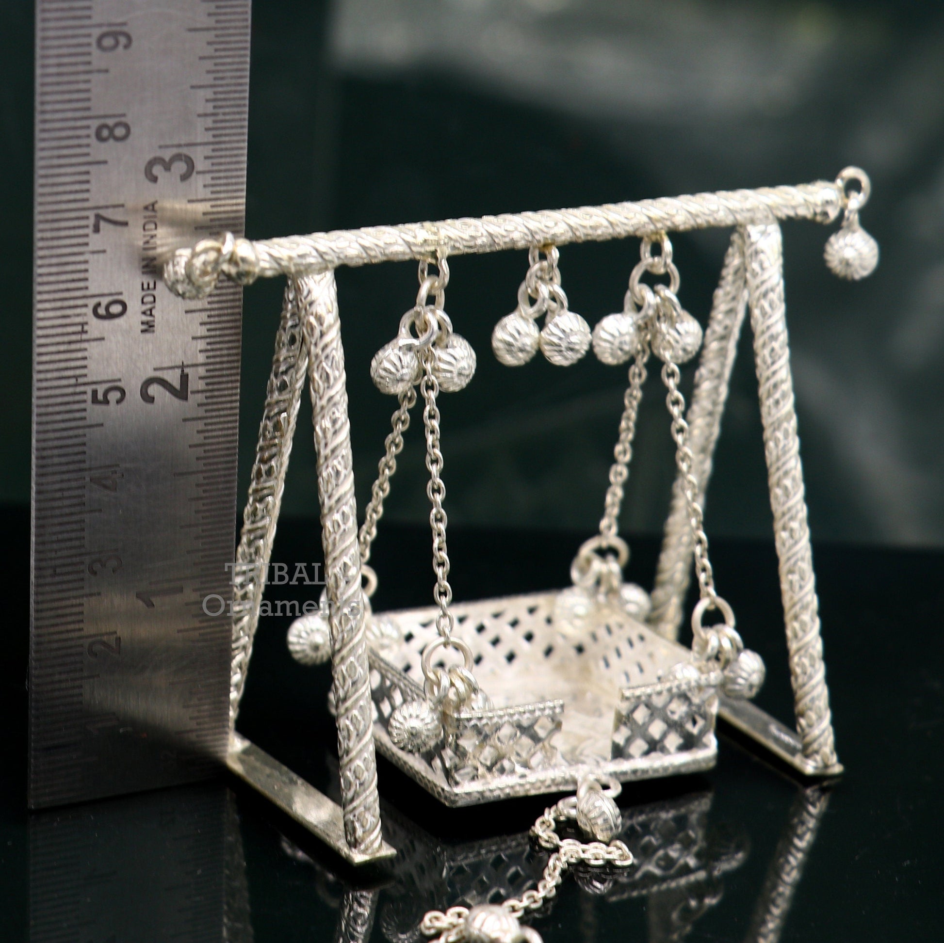 925 Sterling silver handmade Bal Gopala jhula, little Krishna swing, child Krishna palana, silver jhula, laddu gopal jhula, silver art su764 - TRIBAL ORNAMENTS