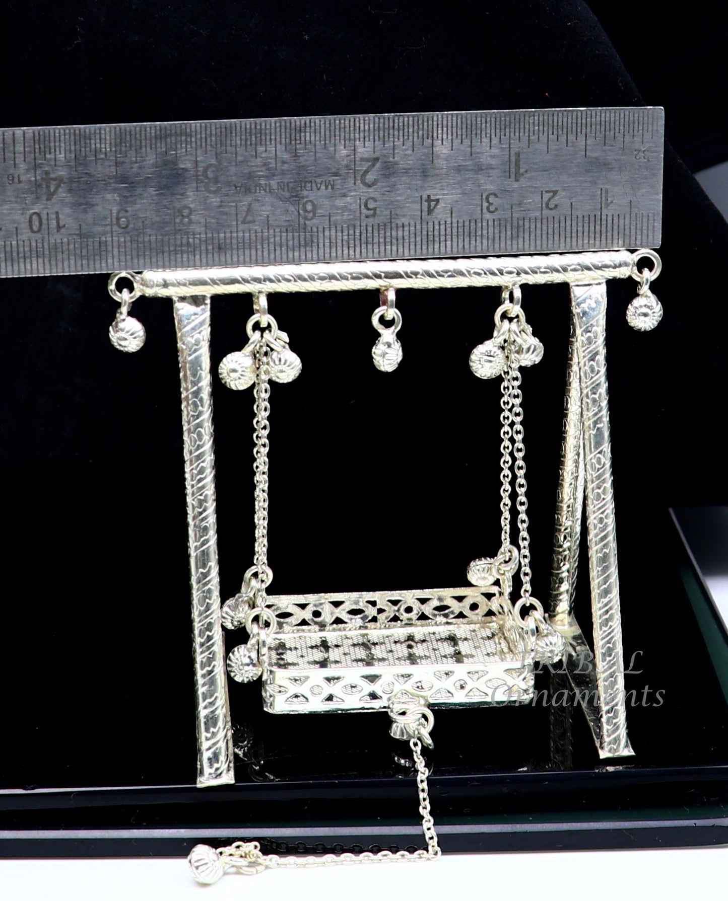 925 Sterling silver handmade Bal Gopala jhula, little Krishna swing, child Krishna palana, silver jhula, laddu gopal jhula, silver art su817 - TRIBAL ORNAMENTS