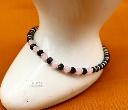 925 sterling silver handmade beaded bracelet, best girl's , toddlers, excellent adjustable girl's  bracelet from india bbr32 - TRIBAL ORNAMENTS