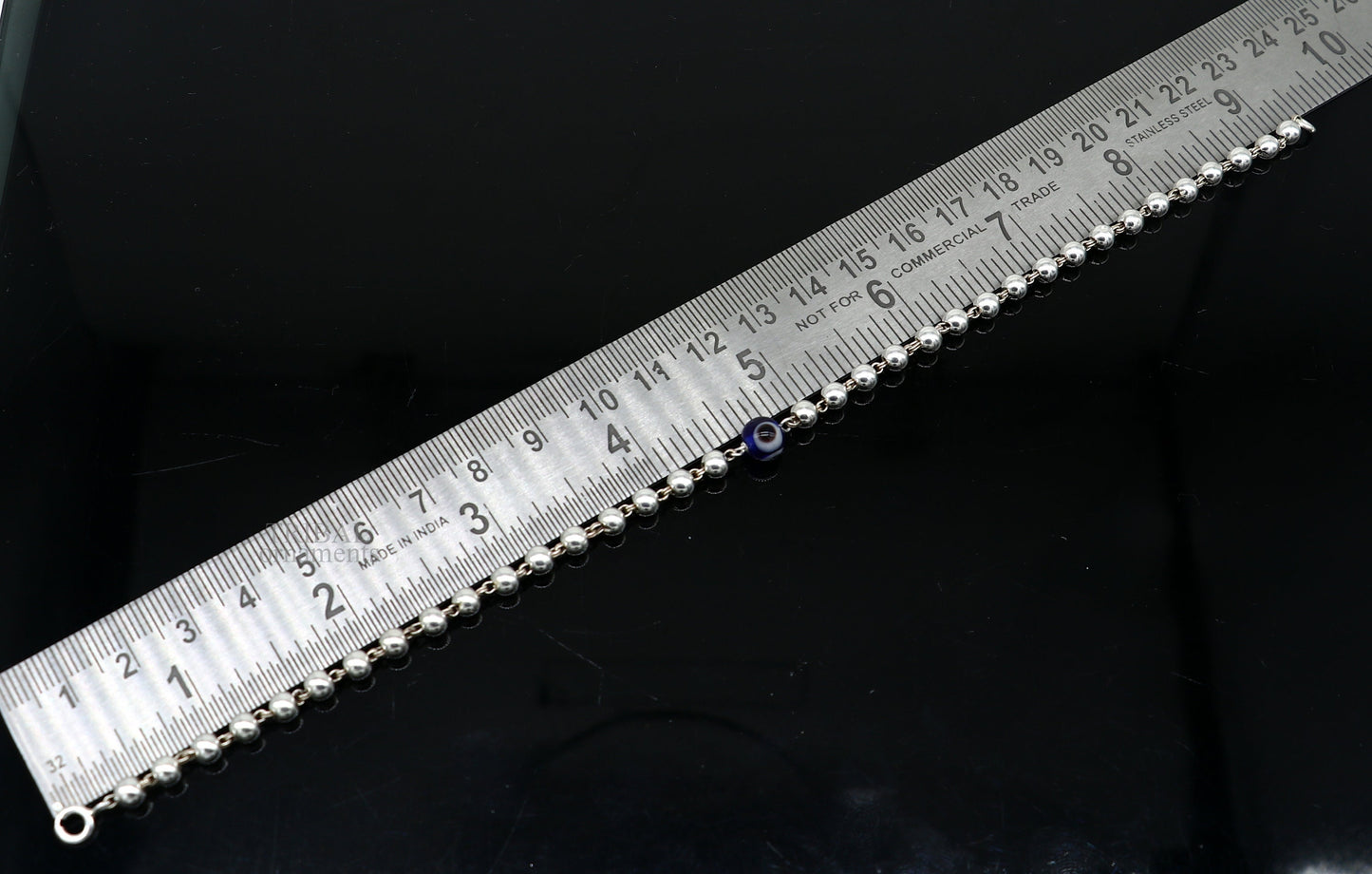 925 sterling silver handmade beaded evil eye bracelet, amazing stylish unisex bracelet 9 inches long jewelry nsbr475 - TRIBAL ORNAMENTS