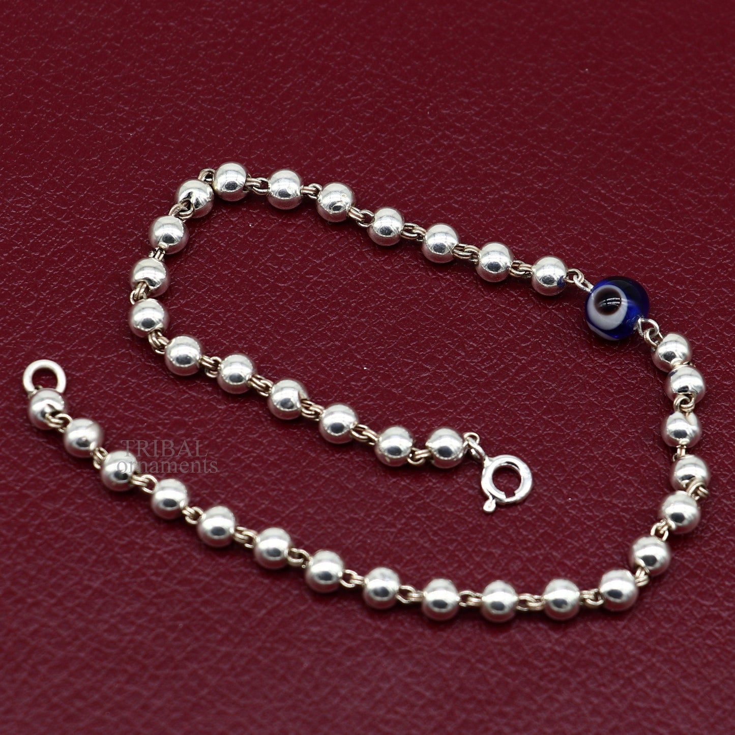 925 sterling silver handmade beaded evil eye bracelet, amazing stylish unisex bracelet 9 inches long jewelry nsbr475 - TRIBAL ORNAMENTS
